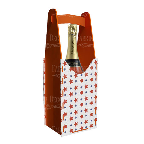 Pudełko upominkowe z górnym uchwytem na kwiaty, wino lub szampana, 120х120х350 mm, Zestaw DIY #290 - foto 0  - Fabrika Decoru