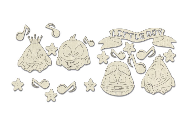 Spanplatten-Set Cutie Sparrow #614 - Fabrika Decoru