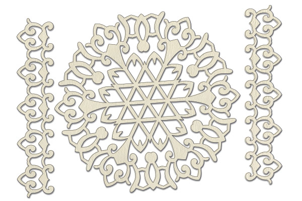 Zestaw tekturek "Ażurowa serwetka i bordiura 1" #219 - Fabrika Decoru