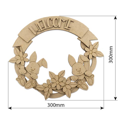 Творческий набор для раскрашивания, пасхальный венок с зайчатами и надписью "Welcome", #011 - Фото 1