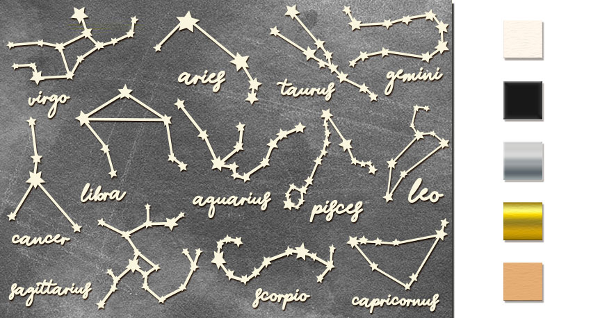  Набор чипбордов Созвездие 10х15 см #599 color_Milk