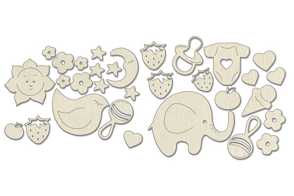 Chipboards set "Sweet baby boy" #113