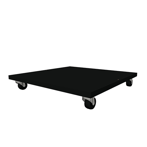 Mobile platform for cabinets, 400 x 400 x 16mm, color Black