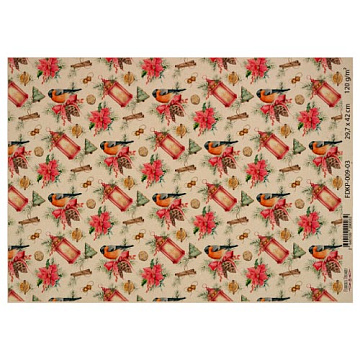 Arkusz kraft papieru z wzorem "Christmas backgrounds", #3, 42x29,7 cm