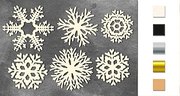 Chipboards set  "Snowflakes 1" #042