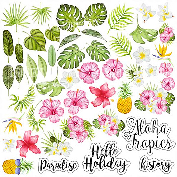 Sheet of images for cutting. Collection "Tropical paradise"