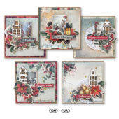 set for creating 5 cards “snowy christmas” 15 x 15cm set for creating 5 cards “snowy christmas” 15 x 15cm