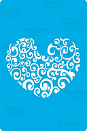 Stencil for crafts 15x20cm "Heart curls" #112