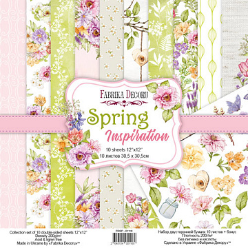 Double-sided scrapbooking paper set Spring inspiration 12"x12", 10 sheets