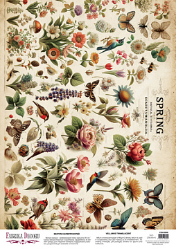 Arkusz kalki z nadrukiem, Deco Vellum, format A3 (11,7" х 16,5"), "Spring Botanical Story Kwiatowa fantazja"