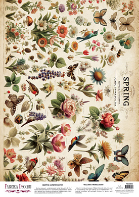 deco vellum colored sheet spring botanical story floral fantasy, a3 (11,7" х 16,5")