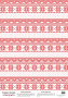 Deco vellum colored sheet Red on white embroidery, A3 (11,7" х 16,5")