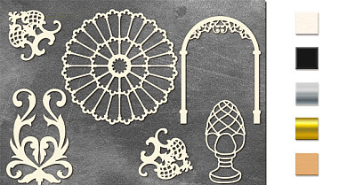  Набор чипбордов Античный декор #2 10х15 см #676 color_Milk