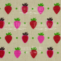Stoffzuschnitt 35X75 Erdbeeren