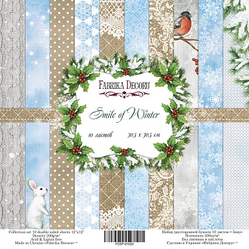 Doppelseitig Scrapbooking Papiere Satz, Smile of Winter 30.5 cm x 30.5cm, 10 Blätter