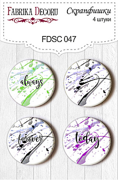 Set mit 4 Flair-Buttons für Scrapbooking #047