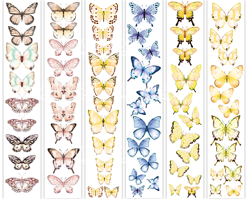 Set of stripes with pictures for decoration "Butterflies"