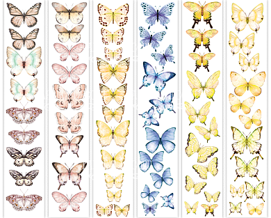 набор полос с картинками для декорирования бабочки 1 6 шт 5х30,5 см