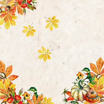 Sheet of double-sided paper for scrapbooking Botany autumn #61-03 12"x12"