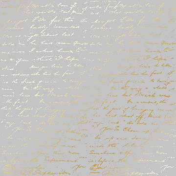 Arkusz papieru jednostronnego wytłaczanego złotą folią, wzór Tekst Złoty Szary 30,5x30,5cm 