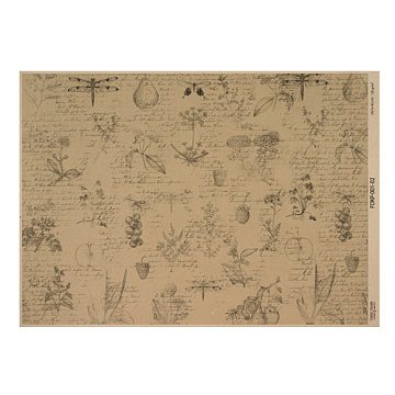 Kraft paper sheet Botanical backgrounds #02, 16,5’’x11,5’’ 