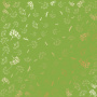Blatt einseitiges Papier mit Goldfolienprägung, Muster Golden Dill, Farbe Hellgrün, 12"x12"