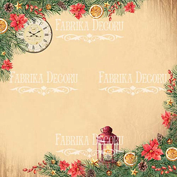 Sheet of double-sided paper for scrapbooking Our warm Christmas #59-01 12"x12"