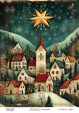 Decoupage card «Christmas Tale» #000768, 21cm x 29,7cm