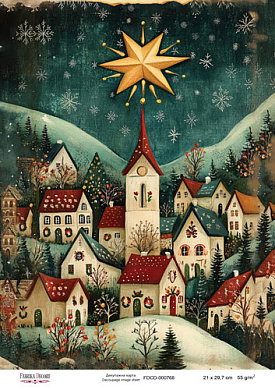 декупажная карта «рождественская сказка» #000768, 21см x 29,7см фабрика декору