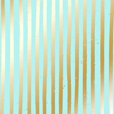 лист односторонней бумаги с фольгированием, дизайн golden stripes turquoise, 30,5см х 30,5 см