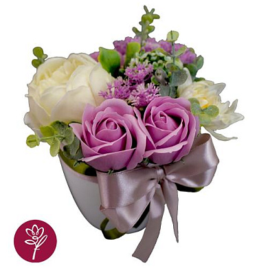floristic interior composition "elegy of roses", 200 x 200 x 180 mm 
