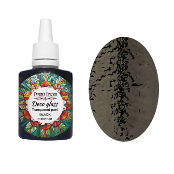 Deco Glass Farbe für transparenten Glasmalerei-Effekt, Schwarz, 30ml
