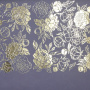 Stück PU-Leder zum Buchbinden mit silbernem Muster Silver Peony Passion, Farbe Lavendel, 50 cm x 25 cm