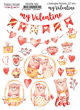 Set of stickers 22 pcs My Valentine #162
