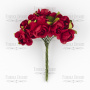 Zestaw małych kwiatów "Bukiet róż". Czerwony. 12 sztuk 