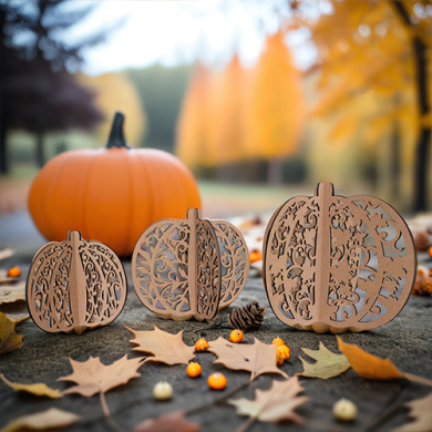 тыквы с завитками 3d, заготовки для декорирования 3 шт, 30 см, 25 см, 20 см #416 фабрика декору - 2