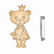 plywood brooch blank, #033