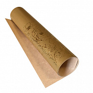Piece of PU leather for bookbinding with gold pattern Golden Pion Gold, 50cm x 25cm