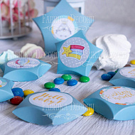 Star mini - set of cardboard blanks for gift wrapping 6 pcs 70х15 mm