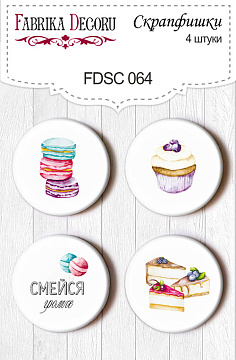 Set of 4pcs flair buttons for scrabooking #064