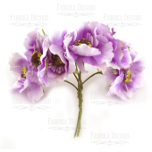 набор цветов маки сиреневые, 6шт набор цветов маки сиреневые, 6шт