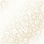 Sheet of single-sided paper with gold foil embossing, pattern "Golden Clocks White"