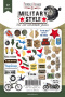 Set of die cuts Military style, 77 pcs - 0