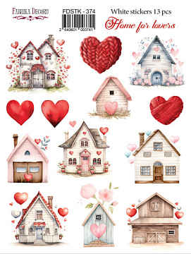 Set of stickers 13 pcs, Home for lovers, #374