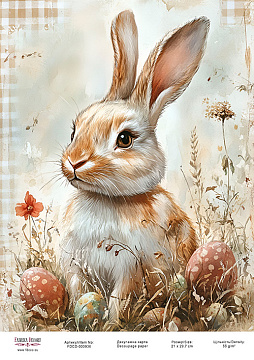 Decoupage card «Easter Bunny-12» #000936, 21cm x 29,7cm