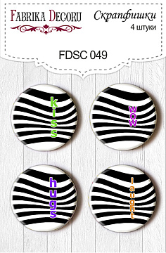 Set of 4pcs flair buttons for scrabooking #049
