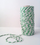 Cotton melange cord. White with green