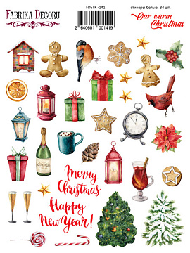 Set of stickers 34 pcs Our warm Christmas #141