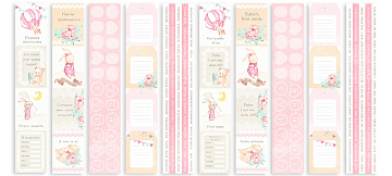 Set of stripes with pictures for decoration  "Dreamy baby girl"