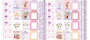 Set of stripes with pictures for decoration  "Cutie sparrow girl"